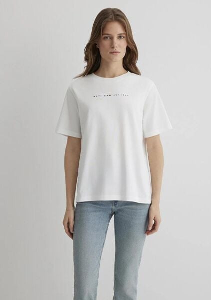 MAVİ BASKILI TİŞÖRT KADIN LOGO T-SHIRT