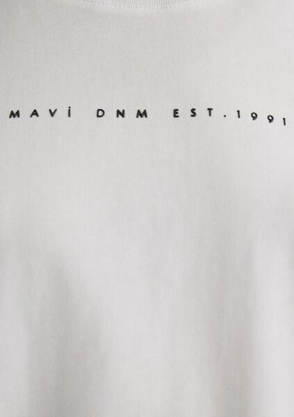 MAVİ BASKILI KADIN LOGO T-SHIRT