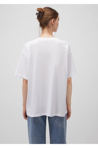 MAVİ BASKILI TİŞÖRT KADIN LOGO T-SHIRT