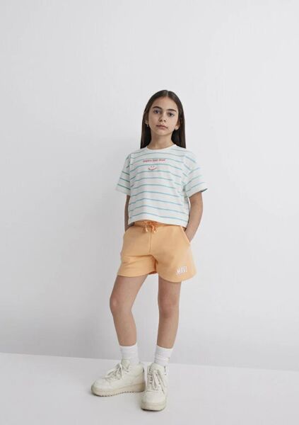 MAVİ BASKILI KIZ ÇOCUK ÖRME ŞORT