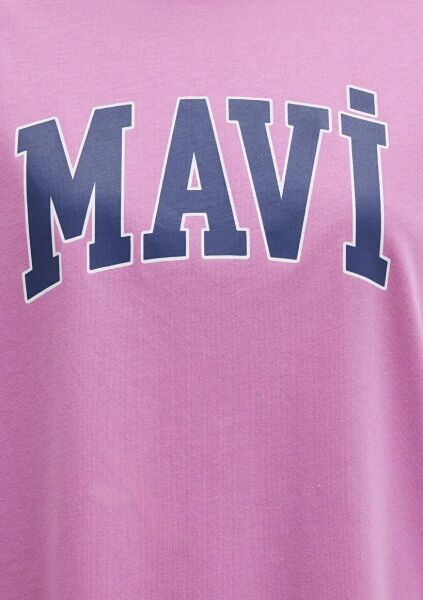 MAVİ BASKILI TİŞÖRT KADIN LOGO T-SHIRT