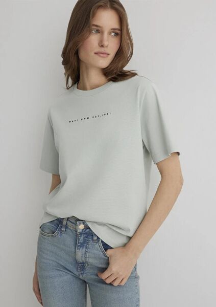 MAVİ BASKILI KADIN LOGO T-SHIRT