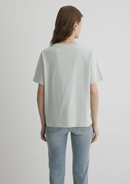 MAVİ BASKILI TİŞÖRT KADIN LOGO T-SHIRT