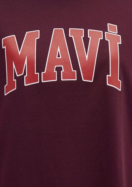 MAVİ BASKILI TİŞÖRT KADIN LOGO T-SHIRT