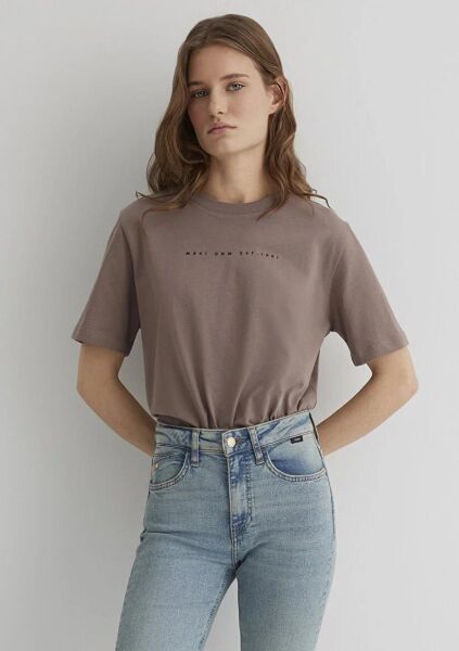 MAVİ BASKILI TİŞÖRT KADIN LOGO T-SHIRT