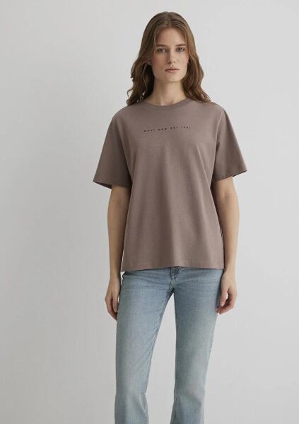 MAVİ BASKILI KADIN LOGO T-SHIRT