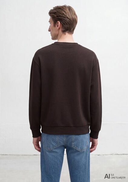 MAVİ BİSİKLET YAKA ERKEK SWEATSHIRT