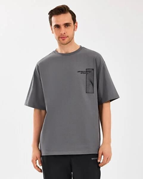 SKECHERS M HEAVYWEIGHT GRAPHIC TEE T-SHIRT UNISEX KISA KOL T-SHIRT