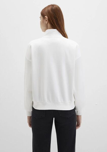 MAVİ YARIM FERMUARLI KADIN SWEATSHIRT