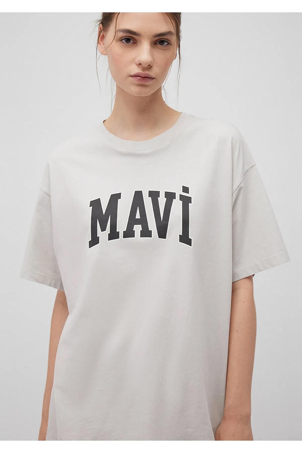 MAVİ MAVİ BASKILI TİŞÖRT KADIN LOGO T-SHIRT