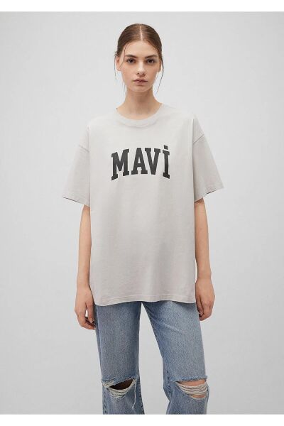 MAVİ MAVİ BASKILI TİŞÖRT KADIN LOGO T-SHIRT