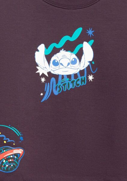 MAVİ STITCH BASKILI KAPÜŞONLU SWEATSHIRT KIZ ÇOCUKS PROJE, LİSANS T-SHIRT