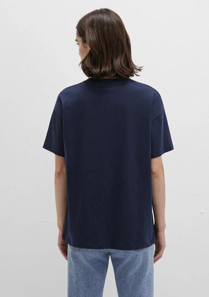 MAVİ KISA KOLLU PENYE KADIN LOGO T-SHIRT