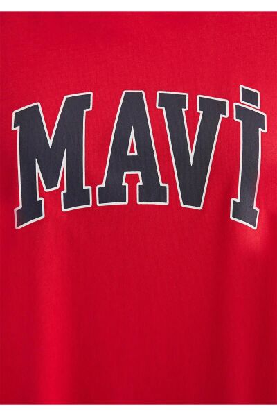 MAVİ BASKILI TİŞÖRT KADIN LOGO T-SHIRT