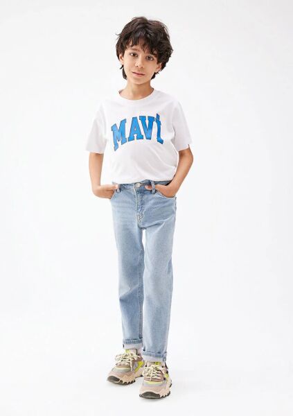 MAVİ LOGO BASKILI ERKEK LOGO T-SHIRT