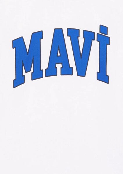 MAVİ LOGO BASKILI ERKEK LOGO T-SHIRT