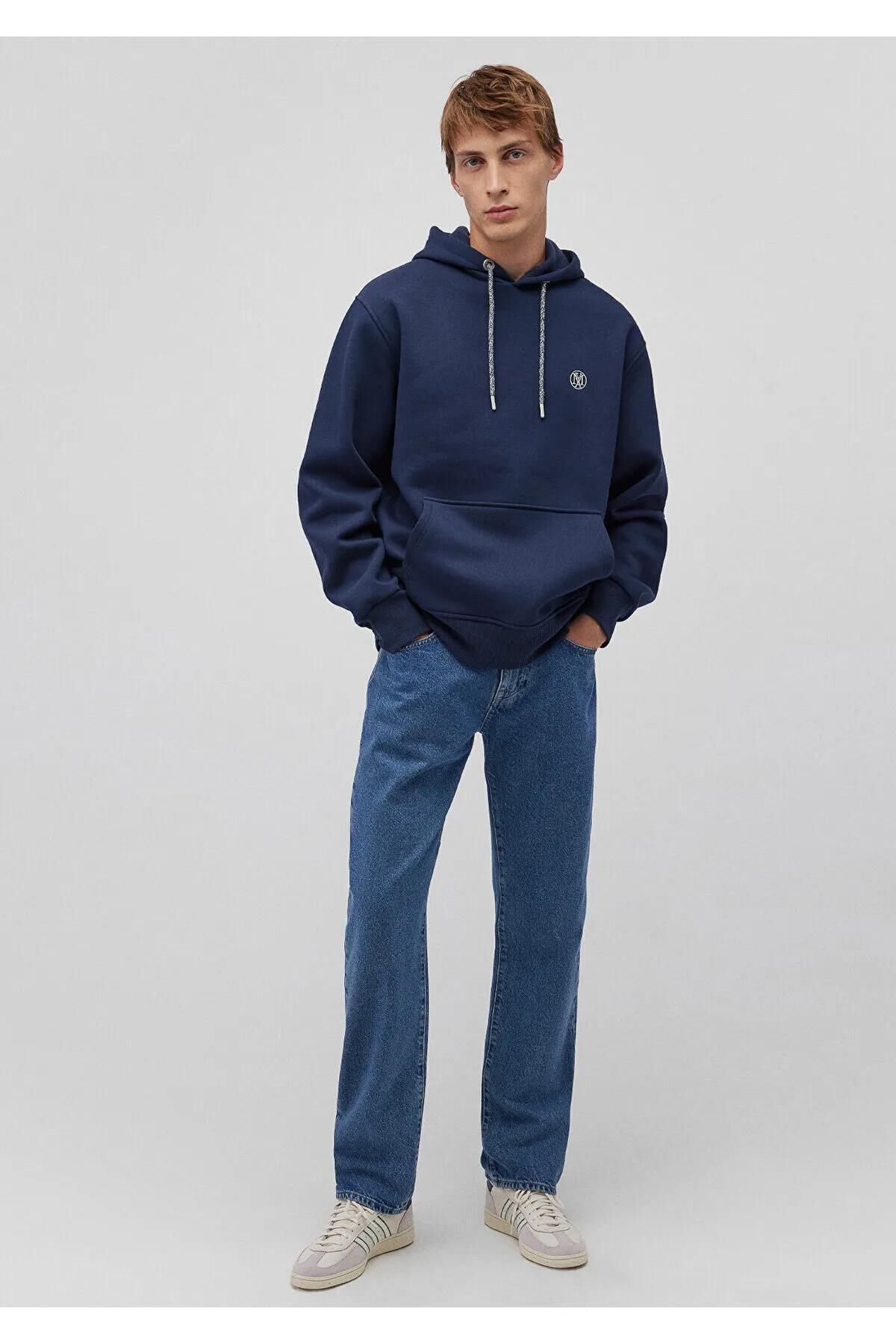 MAVİ KAPÜŞONLU SWEATSHIRT ERKEK HOODIE