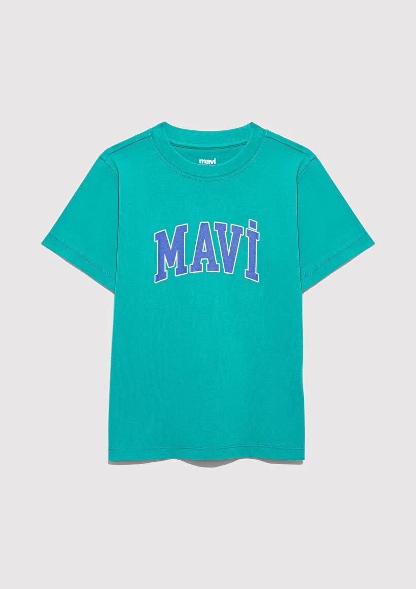 MAVİ MAVİ LOGO BASKILI TİŞÖRT ERKEK LOGO T-SHIRT