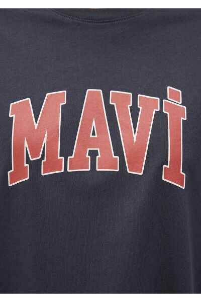 MAVİ BASKILI KADIN LOGO T-SHIRT