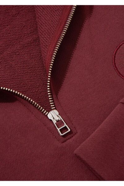 MAVİ HALF ZIP KAPÜŞONLU ERKEK SWEATSHIRT