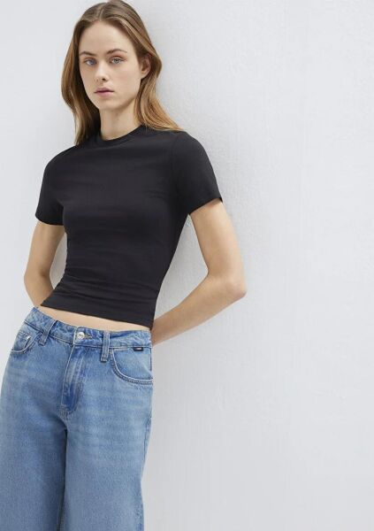 MAVİ YUVARLAK YAKA KADIN BASIC TİŞÖRT