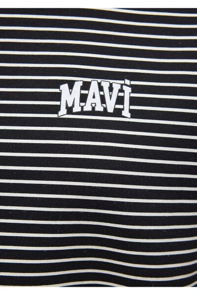 MAVİ BASKILI KADIN 0 YAKA SWEATSHIRT