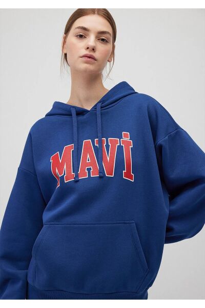 MAVİ SWEATSHIRT KADIN HOODIE