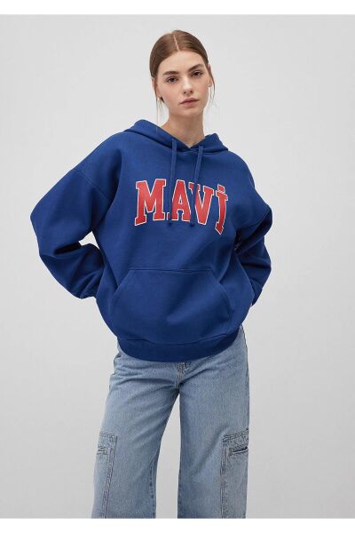 MAVİ SWEATSHIRT KADIN HOODIE