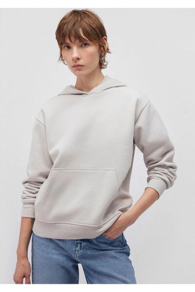 MAVİ KAPİŞONLU SWEATSHIRT KADIN BASIC, SEMI BASIC