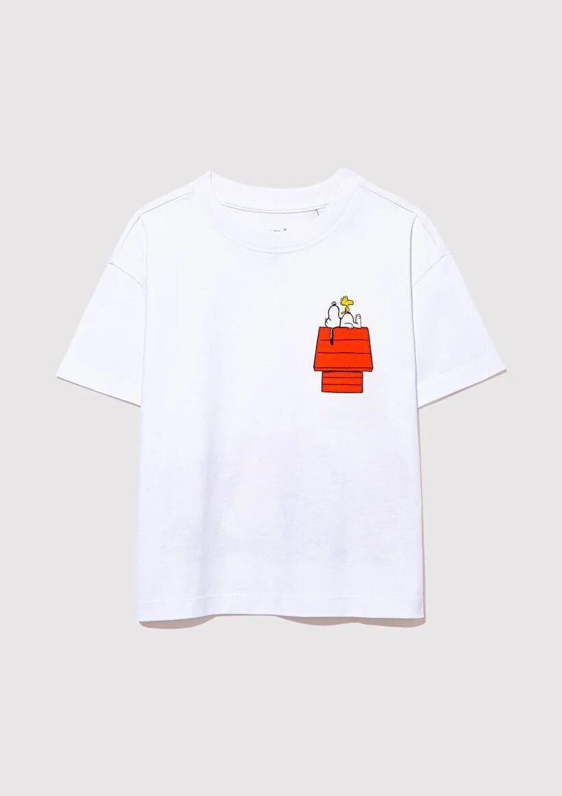 MAVİ PEANUTS BASKILI TİŞÖRT KIZ ÇOCUK PROJE, LİSANS T-SHIRT