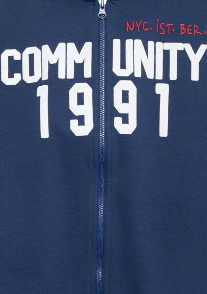 MAVİ COMMUNITY 1991 BASKILI FERMUARLI ERKEK ÇOCUK SWEATSHIRT