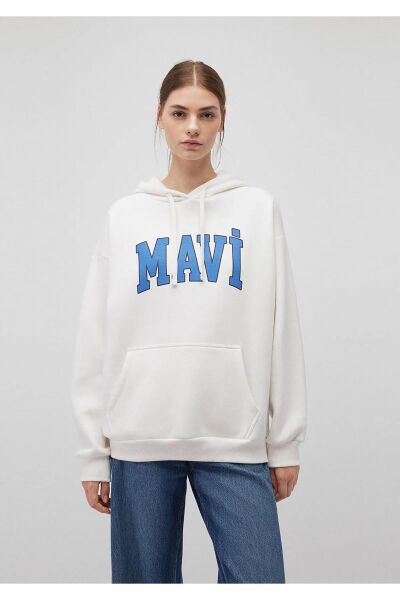 MAVİ KADIN KAPÜŞONLU SWEATSHIRT