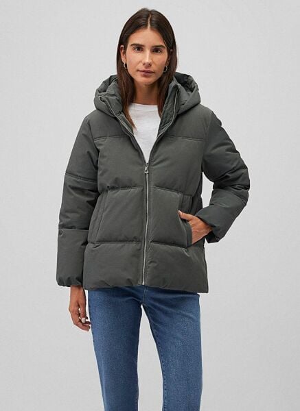 MAVİ KAPŞONLU CEKET KADIN CEKET