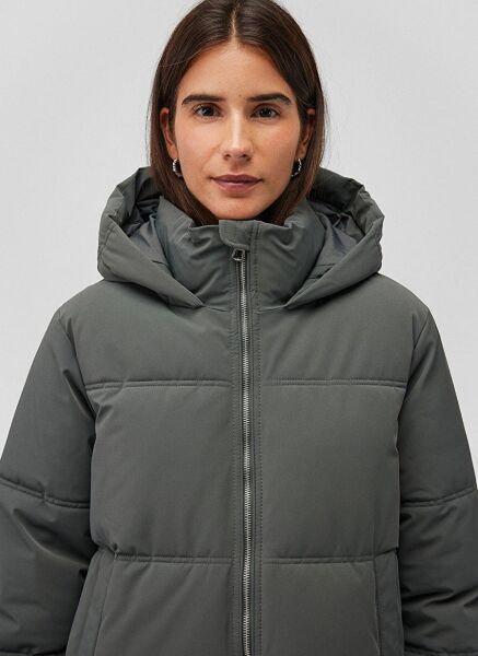 MAVİ KAPŞONLU CEKET KADIN KAPÜŞONLU MONT