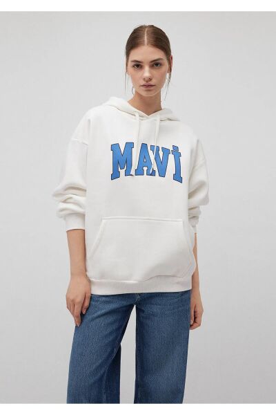 MAVİ SWEATSHIRT KADIN KAPÜŞONLU SWEATSHIRT