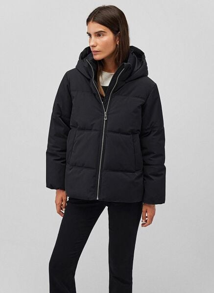 MAVİ KAPŞONLU CEKET KADIN KAPÜŞONLU MONT