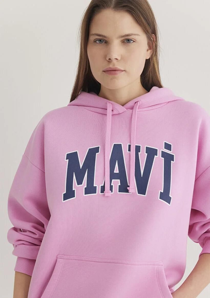 MAVİ SWEATSHIRT KADIN KAPÜŞONLU SWEATSHIRT