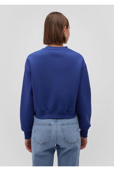 MAVİ LOGO KISA SWEATSHIRT KADIN LOGO T-SHIRT