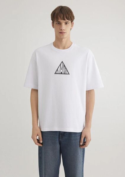 MAVİ BASKILI ERKEK LOGO T-SHIRT