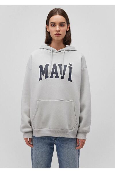 MAVİ SWEATSHIRT KADIN KAPÜŞONLU SWEATSHIRT