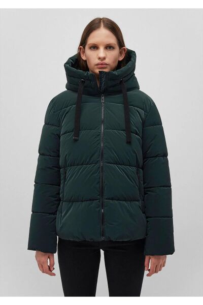 MAVİ KADIN KAPÜŞONLU MONT