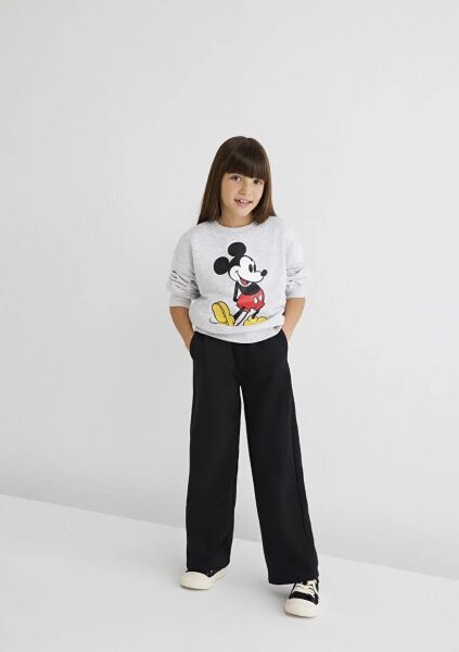 MAVİ BASKILI GENİŞ PAÇA ÖRME PANTOLON KIZ ÇOCUK EŞOFMAN ALTI