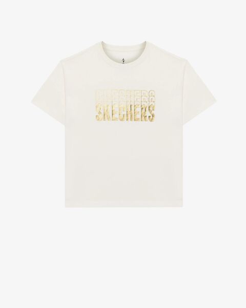 SKECHERS W LOOSE FIT GRAPHIC TEE T-SHIRT KADIN KISA KOL T-SHIRT