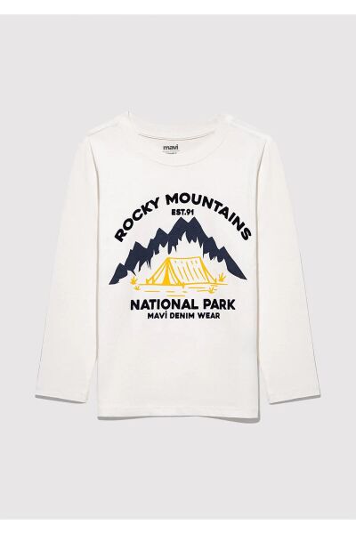 MAVİ ROCKY MOUNTAINS BASKILI ERKEK ÇOCUK UZUN KOL T-SHIRT