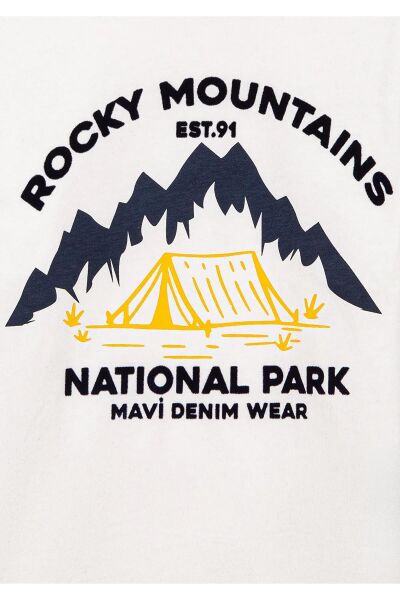 MAVİ ROCKY MOUNTAINS BASKILI ERKEK ÇOCUK UZUN KOL T-SHIRT