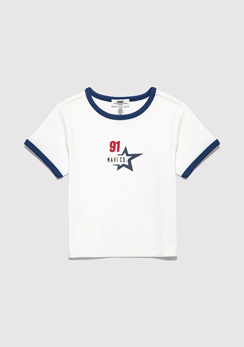 MAVİ CO. BASKILI TİŞÖRT KIZ ÇOCUK MODELLİ PENYE