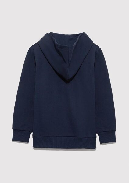 MAVİ MV BASKILI FERMUARLI SWEATSHIRT ERKEK SWEATSHIRT