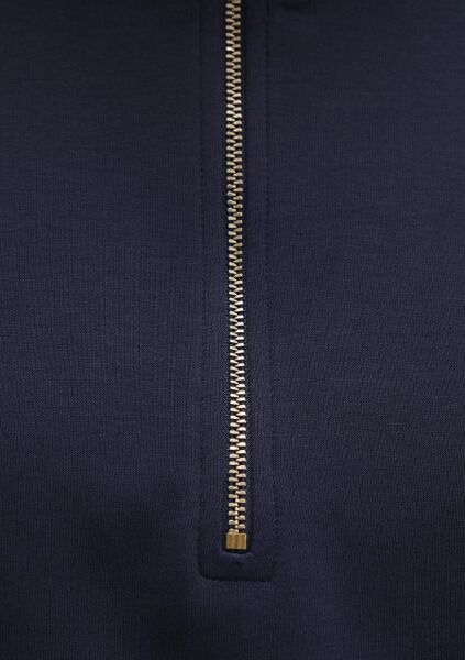 MAVİ YARIM FERMUARLI SWEATSHİRT KADIN Y FERMUAR SWEATSHIRT