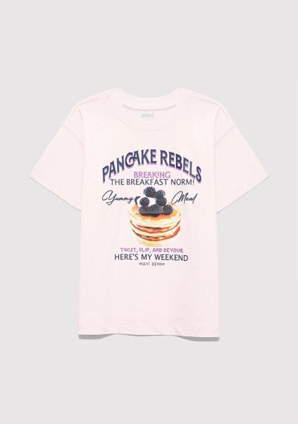 MAVİ PANCAKE REBELS BASKILI TİŞÖRT KIZ ÇOCUK MODELLİ PENYE