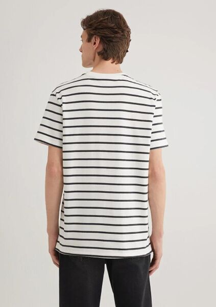 MAVİ ÇİZGİLİ ERKEK LOGO TİŞÖRT